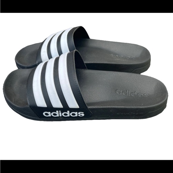 adidas Adilette Shower Men's Sandals, Size 8 - Black/White - Picture 2 of 6